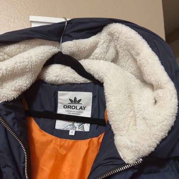 Orolay Navy Jacket with Sherpa Lining - Picture 13 of 13